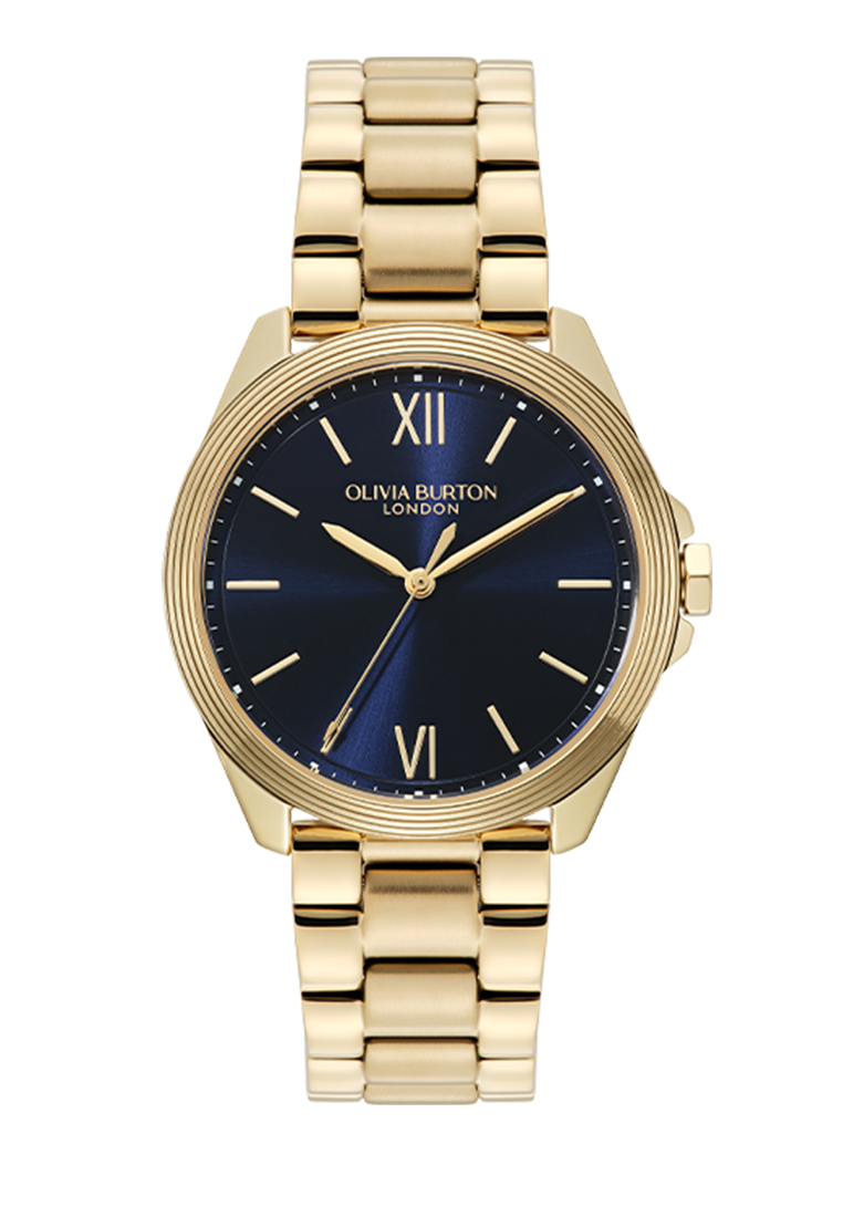 Olivia Burton Sport Luxe Chiswick Navy Sunray Dial, GP Case, GP Bracelet 36mm - 24000331