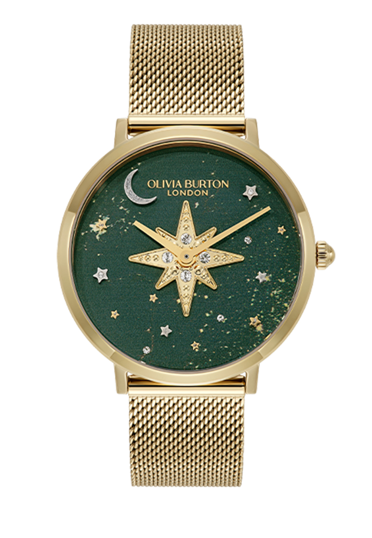 Olivia Burton Signature Celestial Nova Forest Green Nebulae & GP Dial, GP Case, GP Mesh 35mm - 24000