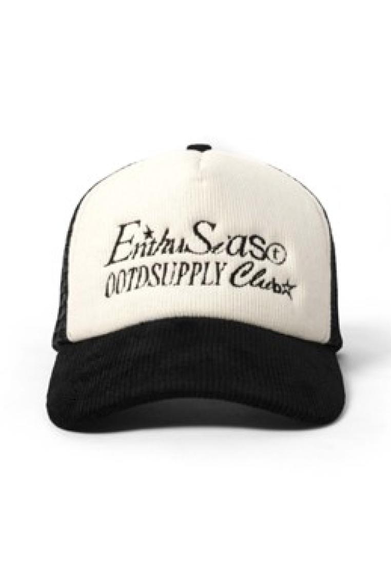 OOTDSUPPLY Polo Caps Trucker Corduroy Bordir Growth White Black I Topi Hat Pria & Wanita | CAP35
