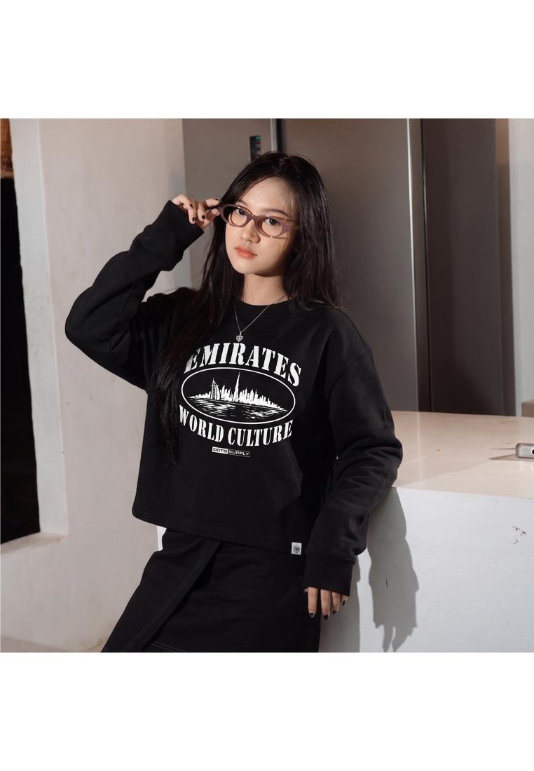 OOTDSUPPLY Longsleeve Boxy 20s Emirates Black l Oversize T-Shirt Lengan Panjang l Kaos Panjang Boxyf