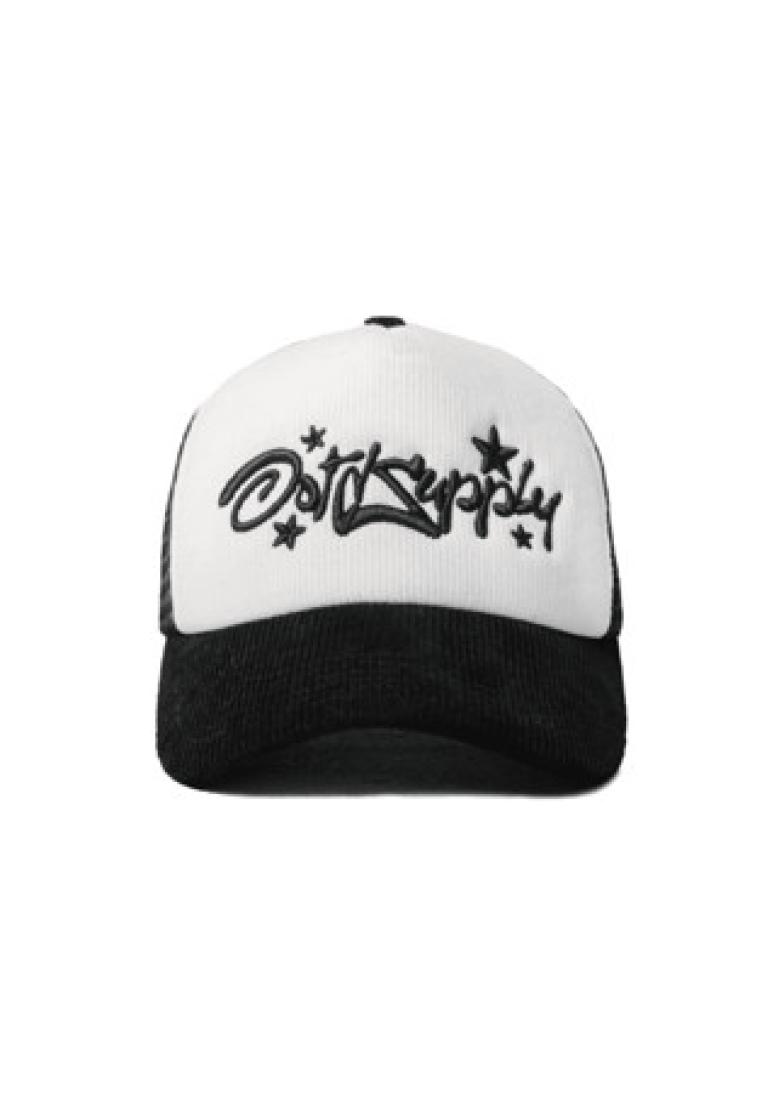 OOTDSUPPLY Polo Caps Trucker Corduroy Bordir Breaker Line White Black I Topi Hat Pria & Wanita | CAP