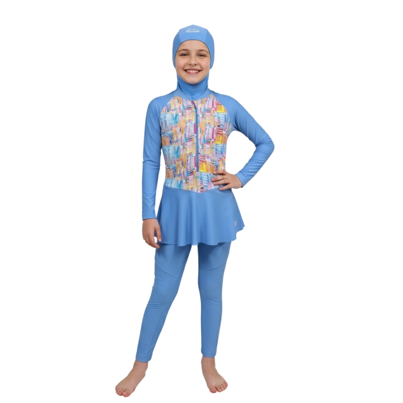 Opelon Girls Diving Muslim (SET) - Baju Renang Muslim Anak Perempuan Light Blue
