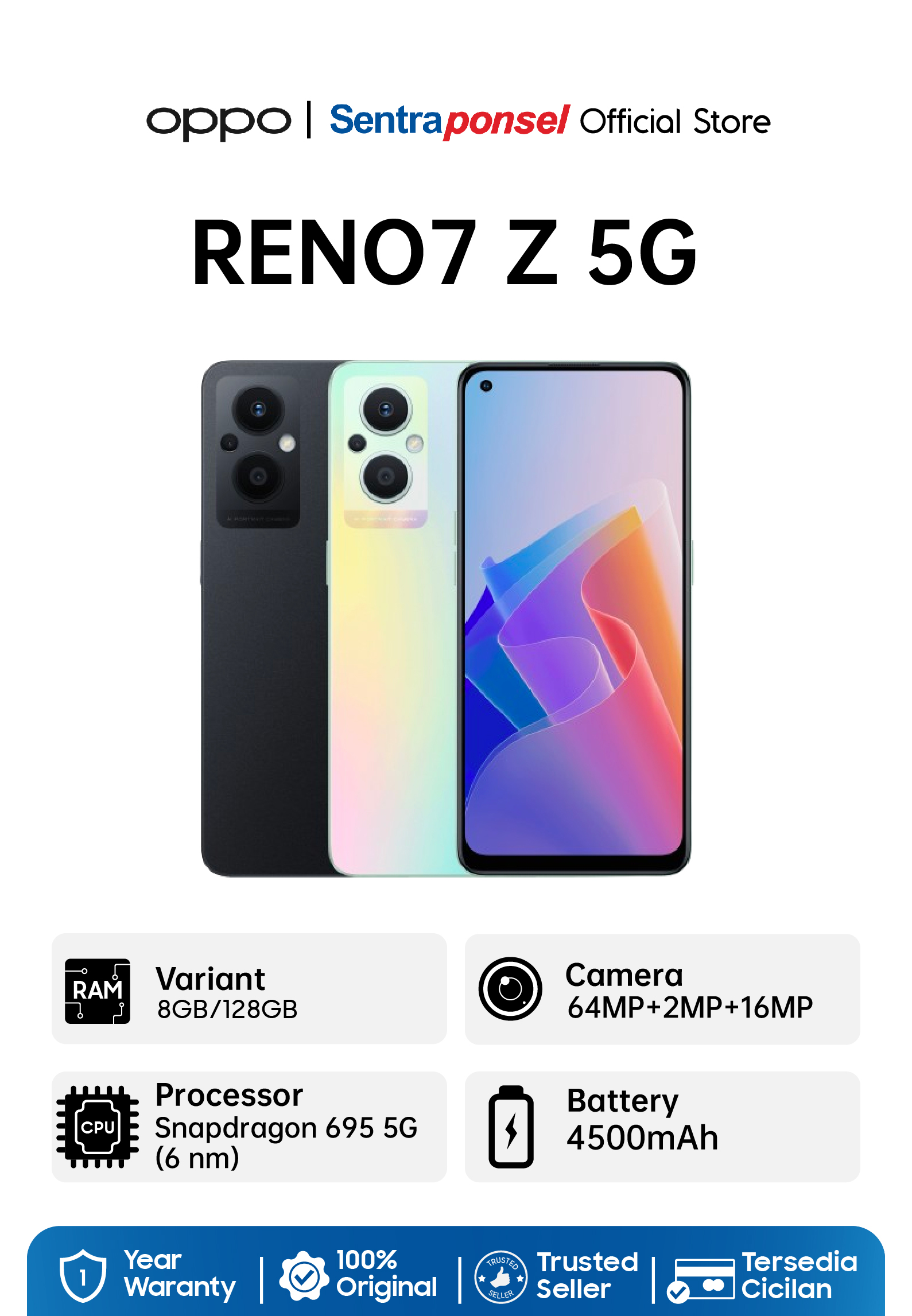 OPPO Reno7 Z 5G 8/128GB (CPH2343) - Spektrum Pelangi