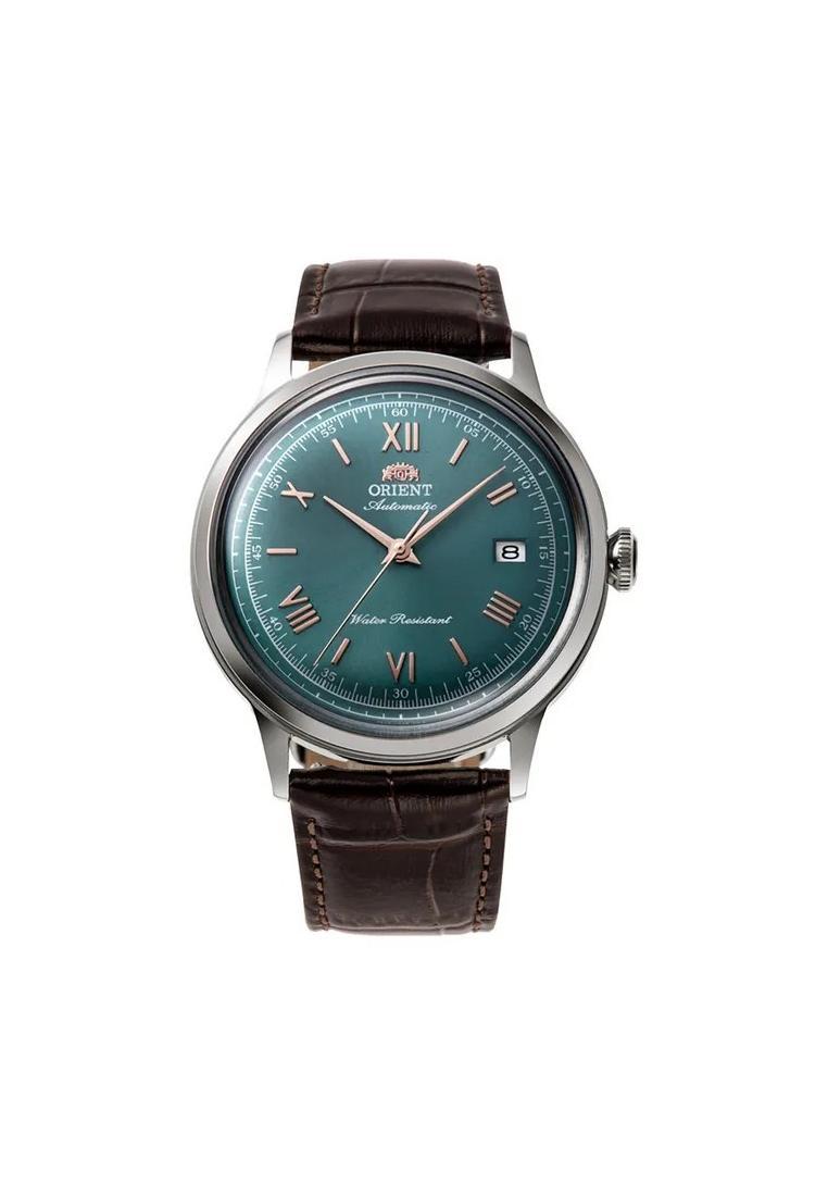 Orient Jam Tangan Pria Orient Classic RA-AC0023E Bambino Automatic Green Dial Brown Leather Strap