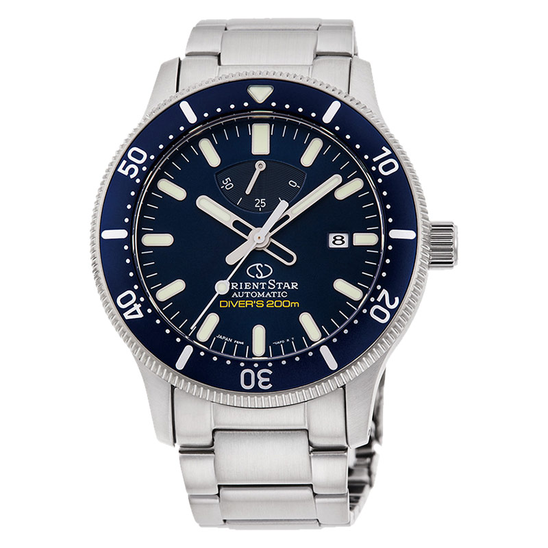 Orient Jam Tangan Pria Orient Star RE-AU0302L Automatic Men Blue Navy Dial Stainless Steel Strap