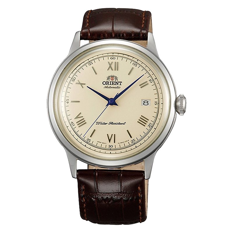 Orient Jam Tangan Pria Orient Bambino TAC00009N Classic Cream Dial Brown Leather Strap