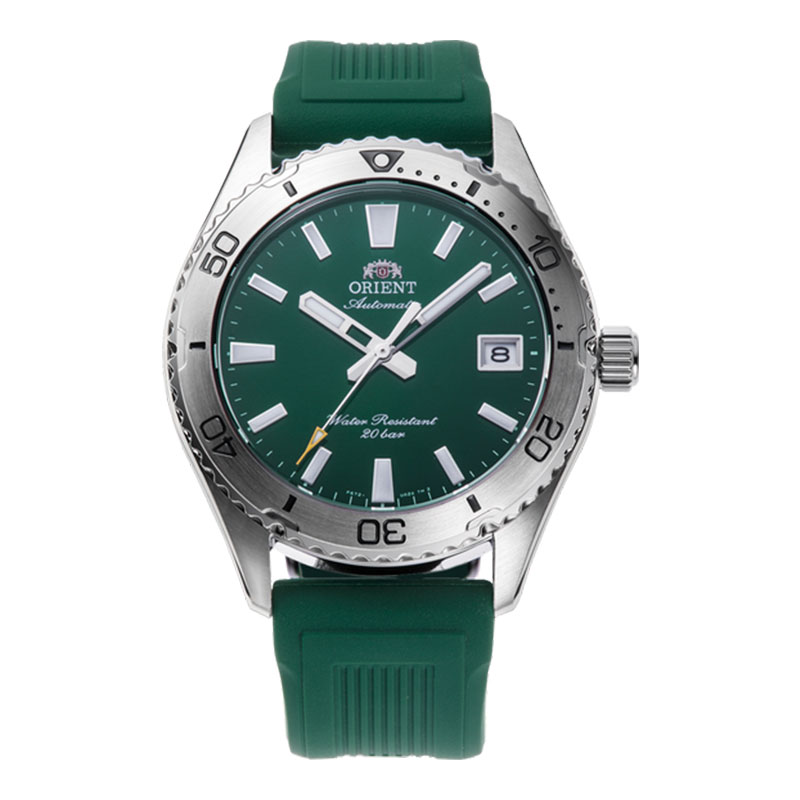 Orient Jam Tangan Pria Orient Mako 40 RA-AC0Q11E Automatic Men Green Dial Green Rubber Strap