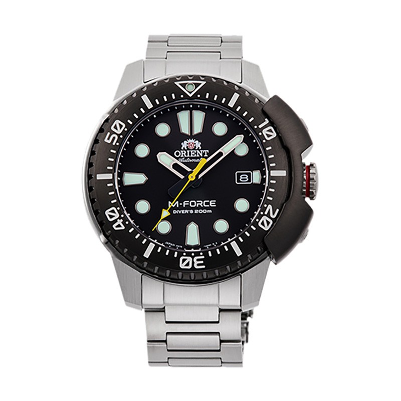 Orient Jam Tangan Pria Orient M-Force RA-AC0L01B Automatic Men Black Dial Stainless Steel Strap
