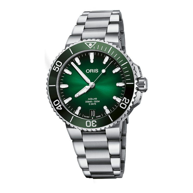 ORIS Jam Tangan Pria Oris Aquis 01-400-7769-4157-07-8-22-09PEB Date Automatic Green Dial Stainless S
