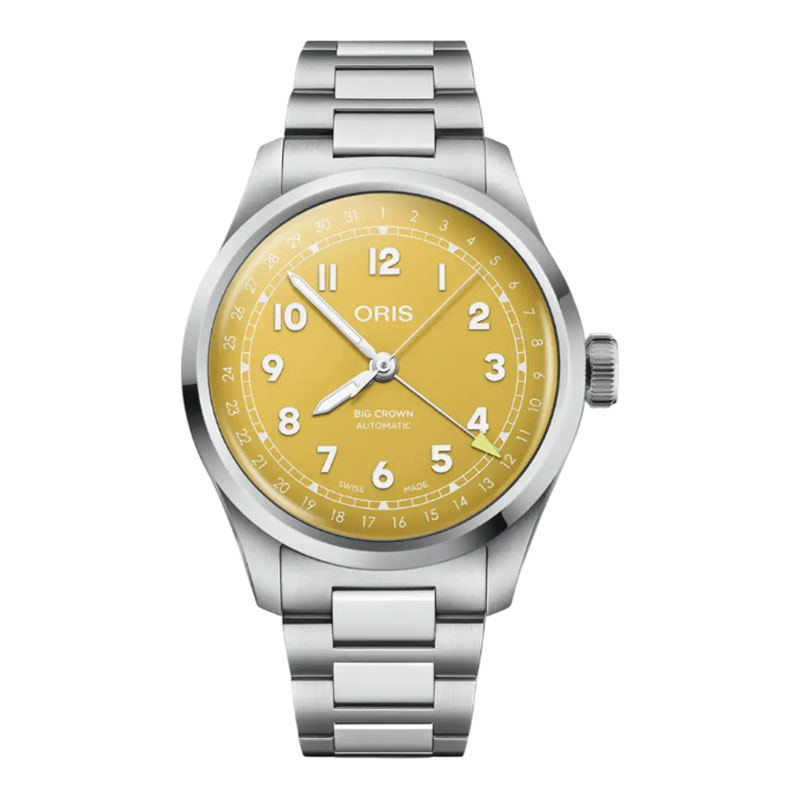 ORIS Jam Tangan Pria Oris Big Crown 01-754-7798-4069-07-8-20-06 Pointer Date Yellow Dial Stainless S