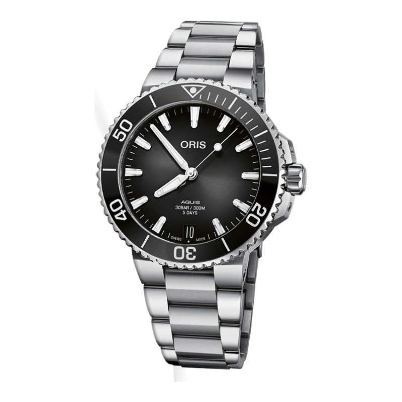ORIS Jam Tangan Pria Oris Aquis 01-400-7769-4154-07-8-22-09PEB Date Automatic Black Dial Stainless S