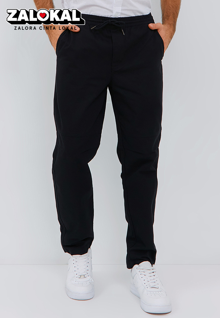 Osella [NEW] Osella Relaxed Waist Pants With Adjustable Drawstring 20874001 | Celana Panjang Pria