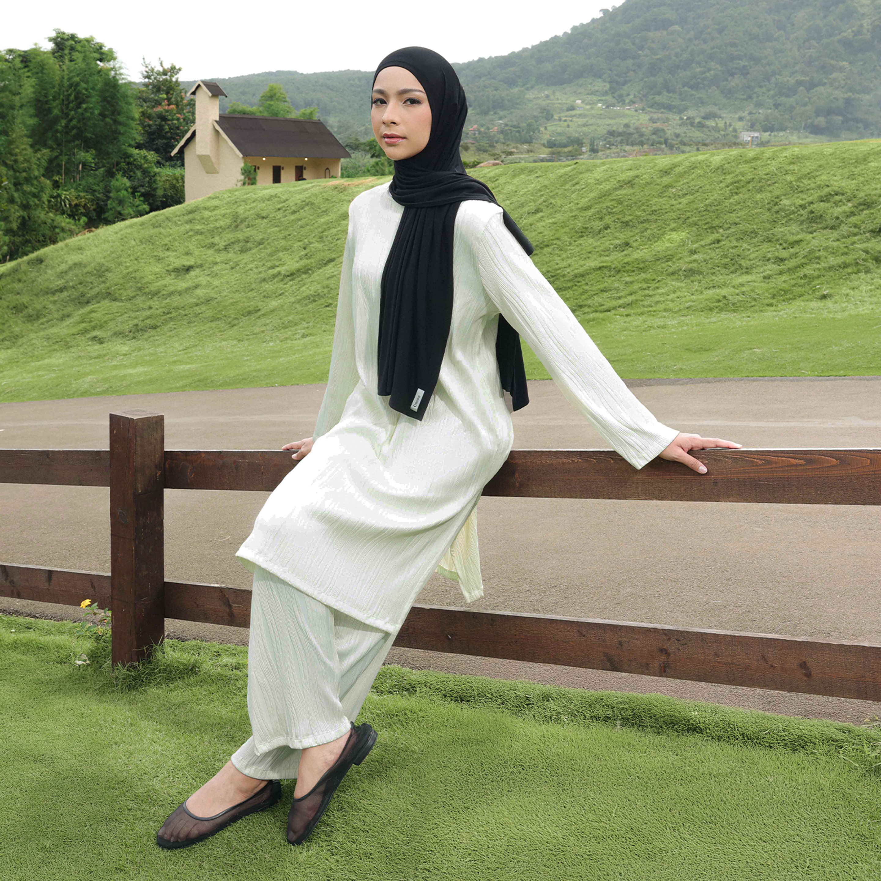 Osella Elexia Textured Knit Tunic Set 11576601 | Set Wanita Raya Lengan Panjang
