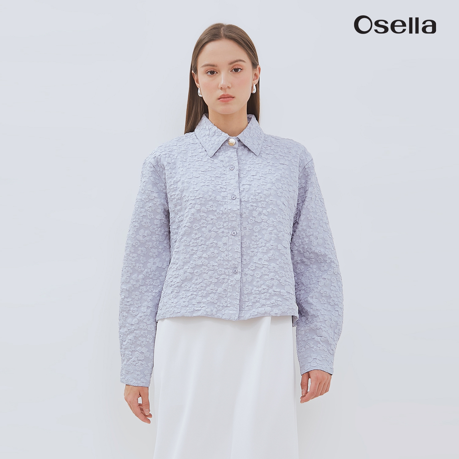 Osella Zania Dress Set With Jacquard Outer 1157660336 | Setelan Dress Outer Lengan Panjang Wanita