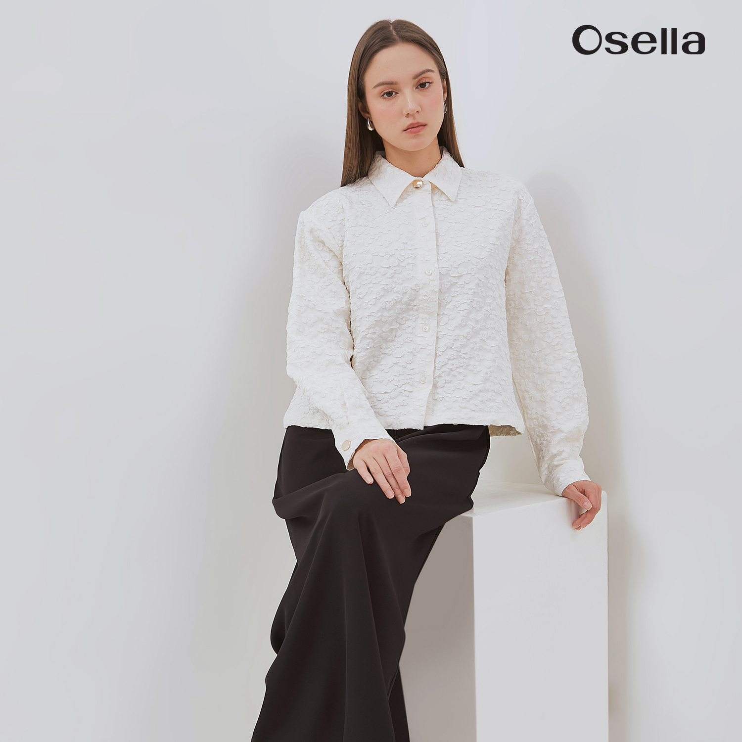 Osella Zania Dress Set With Jacquard Outer 1157660388 | Setelan Dress Outer Lengan Panjang Wanita