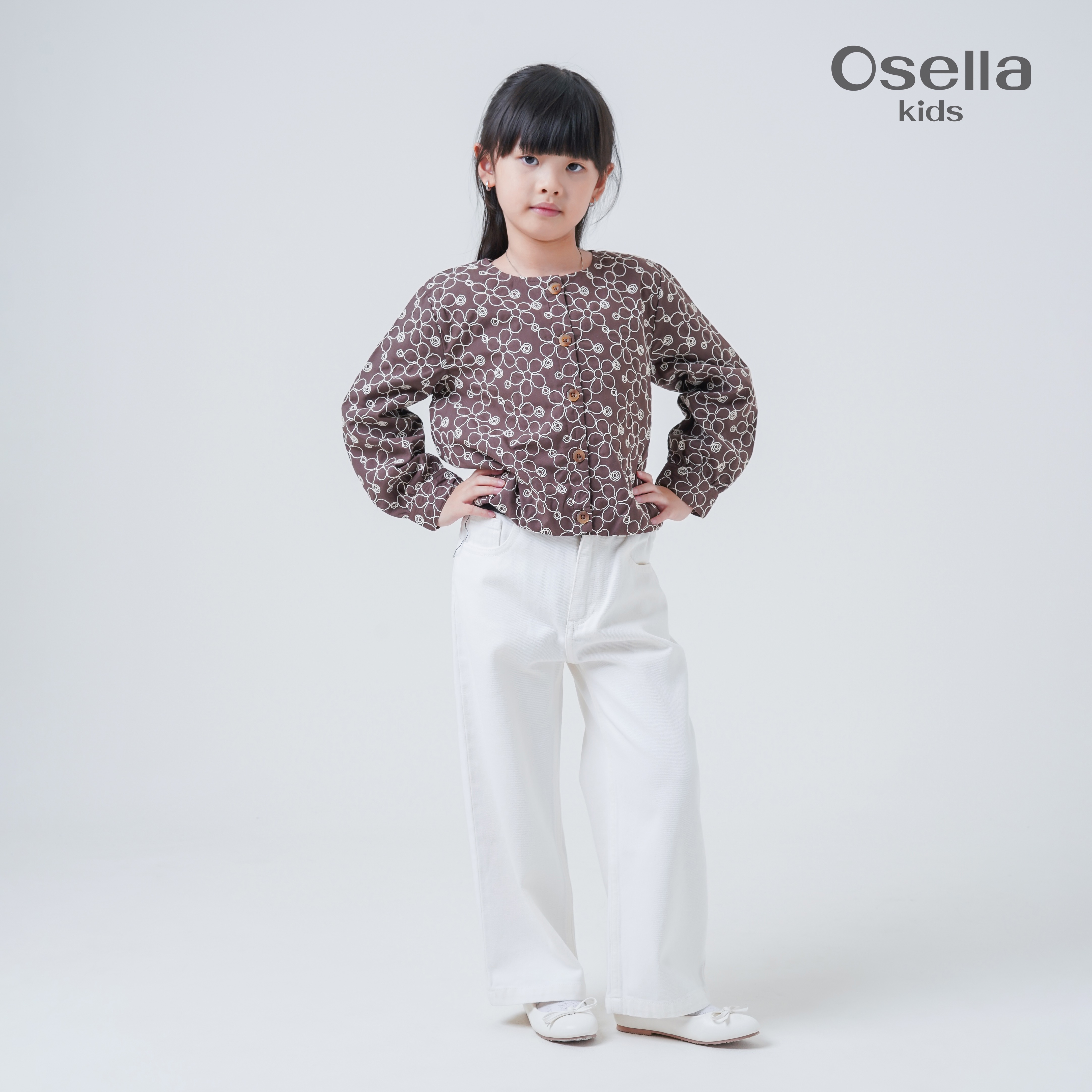 Osella Kids Doodle Floral Outer 2361660256 | Outer Brukat Anak Perempuan