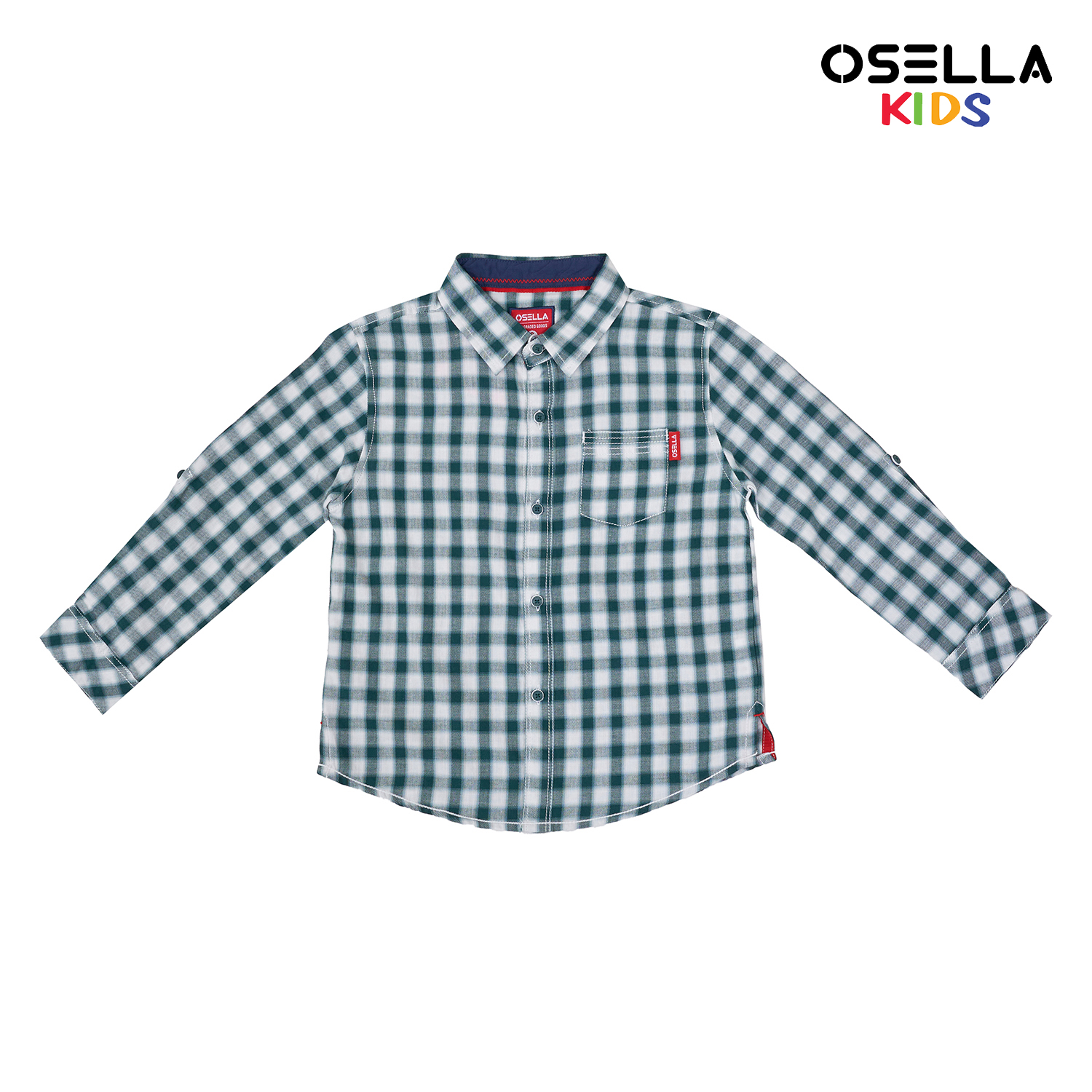 Osella Kids [NEW] Osella Jordan Checkered Regular Shirt In Green And White 2237400566 |  Kemeja Leng
