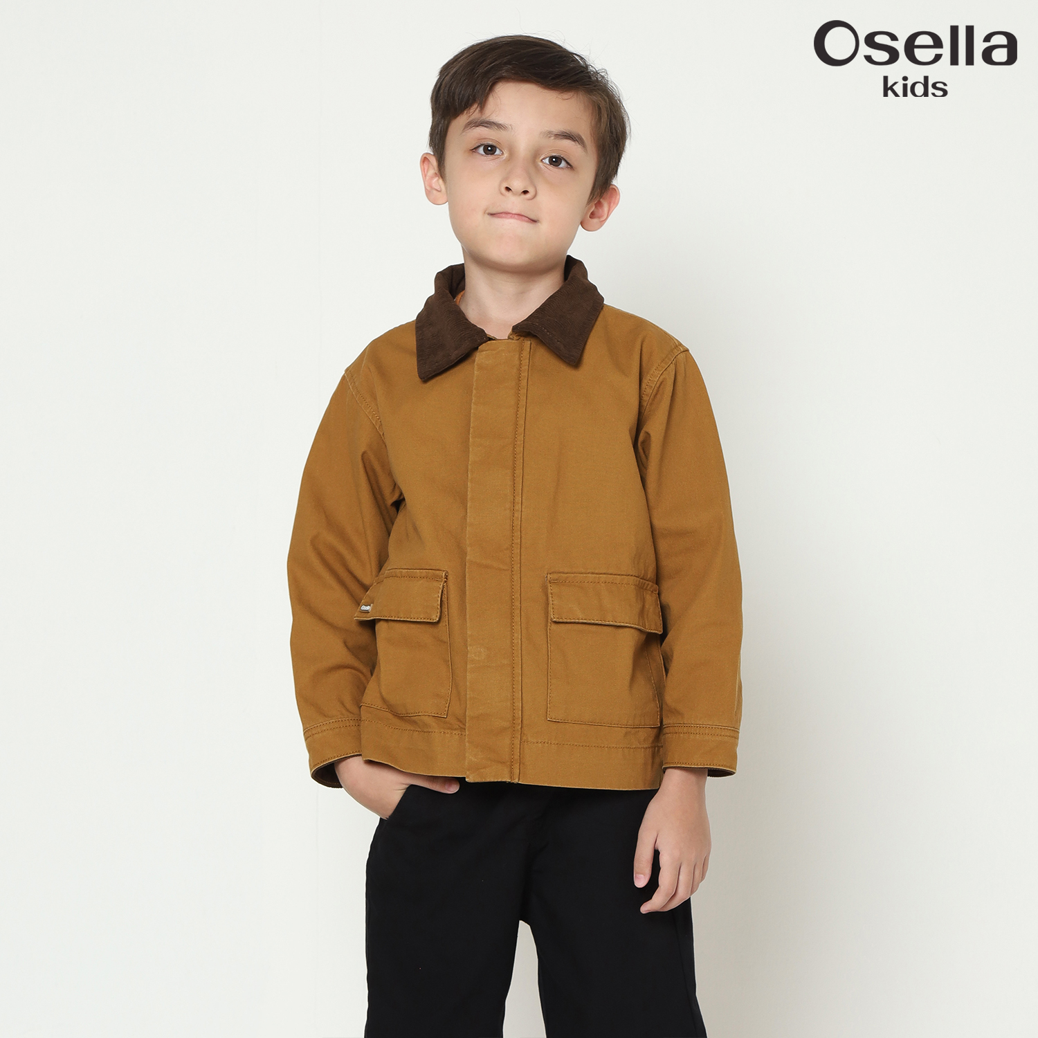 Osella Kids Osella Blouson Jacket In Tobbaco Brown 2262500385 | Jaket Lengan Panjang Anak Laki Laki