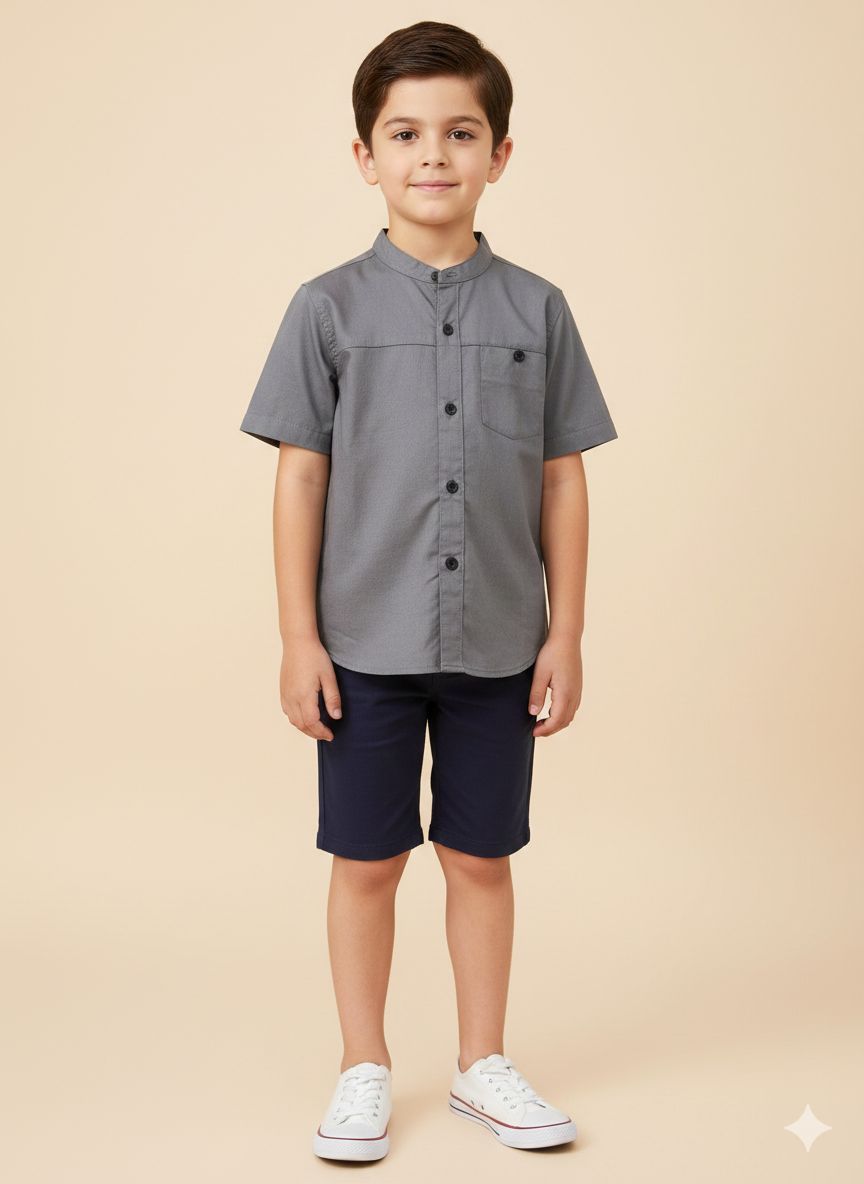 Osella Kids Osella Wayne Regular Fit Koko Short Shirt 223W660240 | Atasan Kemeja Koko Lengan Pendek 