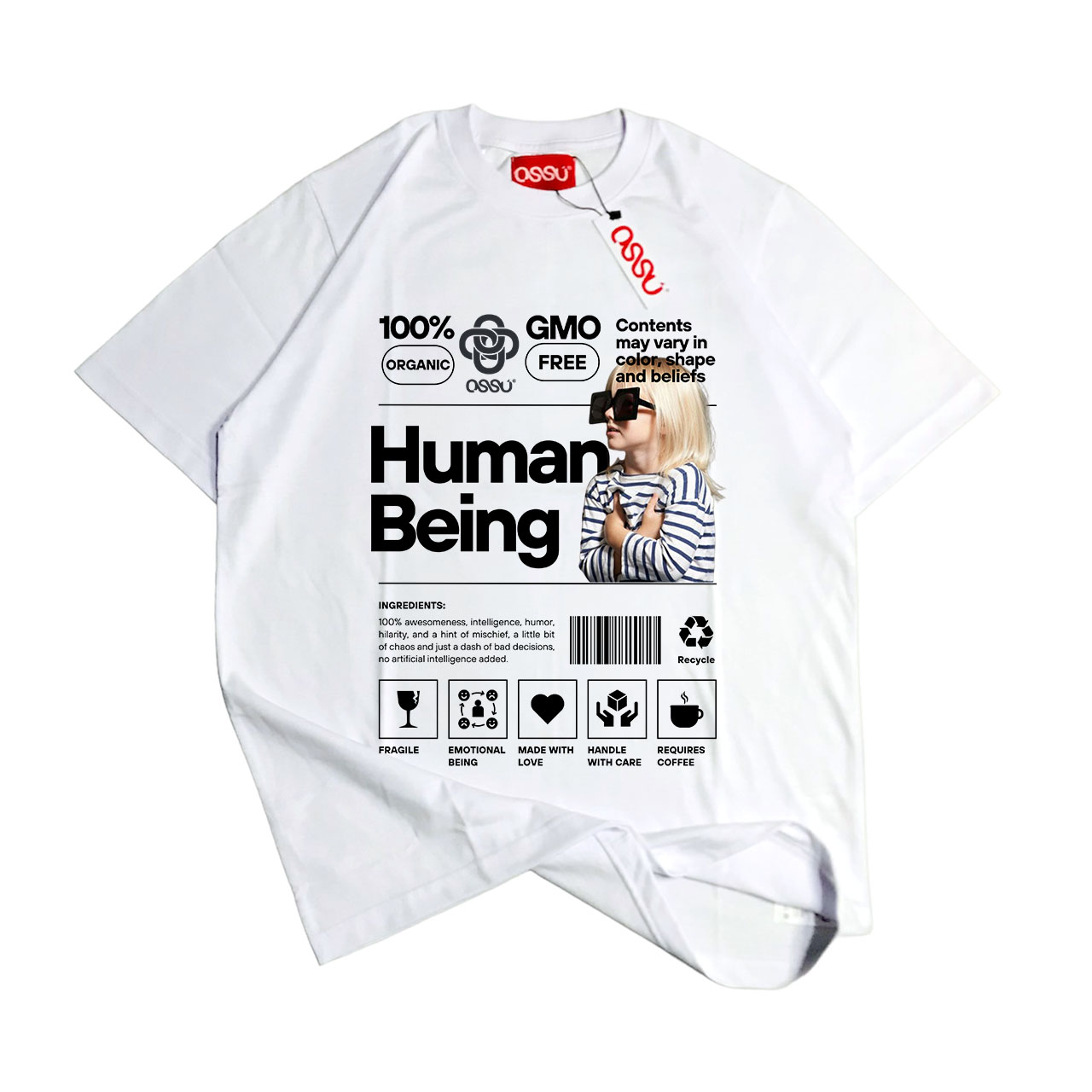 Ossu Human Being White Tshirt