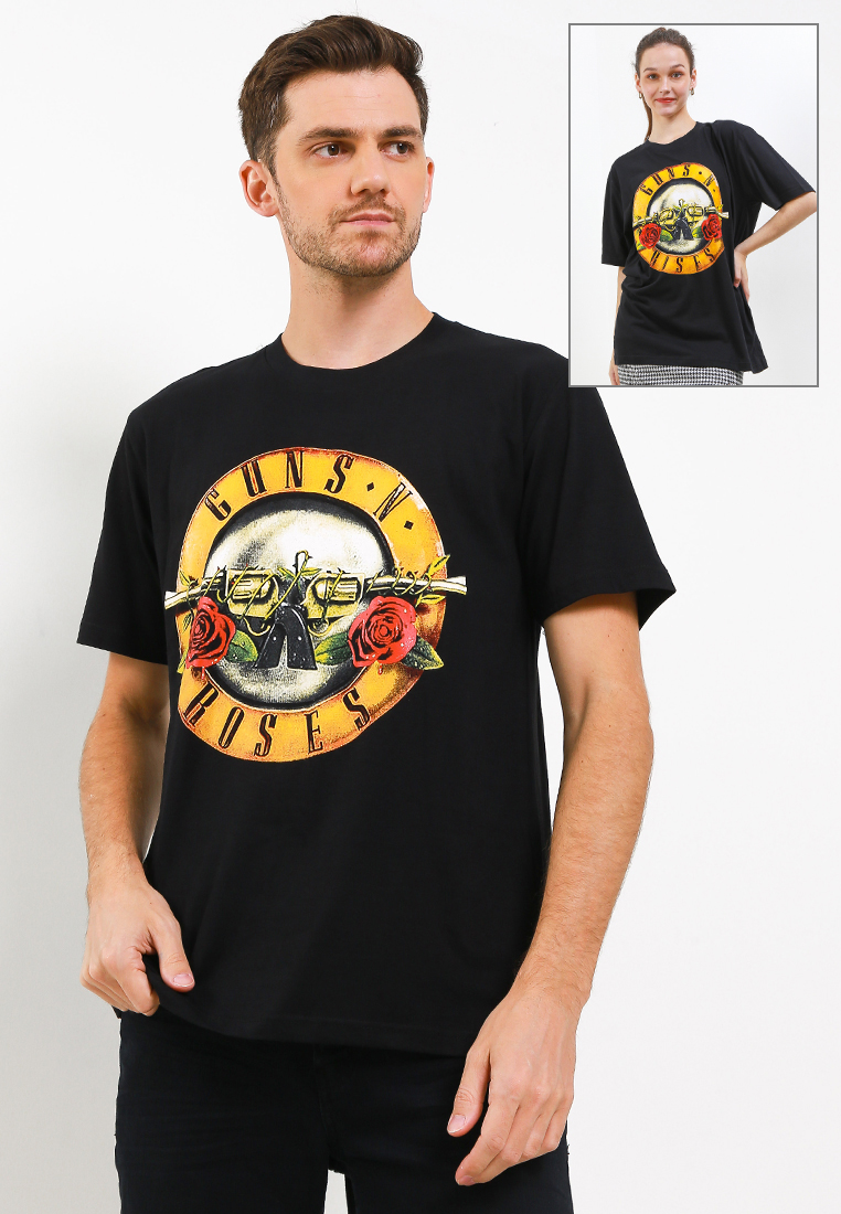 Ossu X DeeSummer T-Shirt Guns N' Roses Basic Logo Black Soft Cotton
