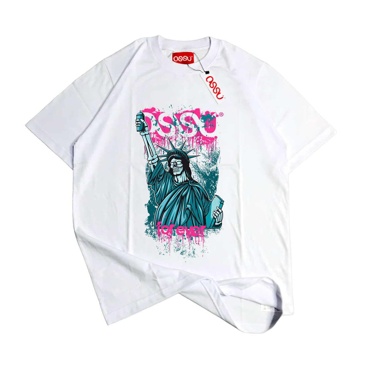 OSSU Liberty Grunge White Tshirt