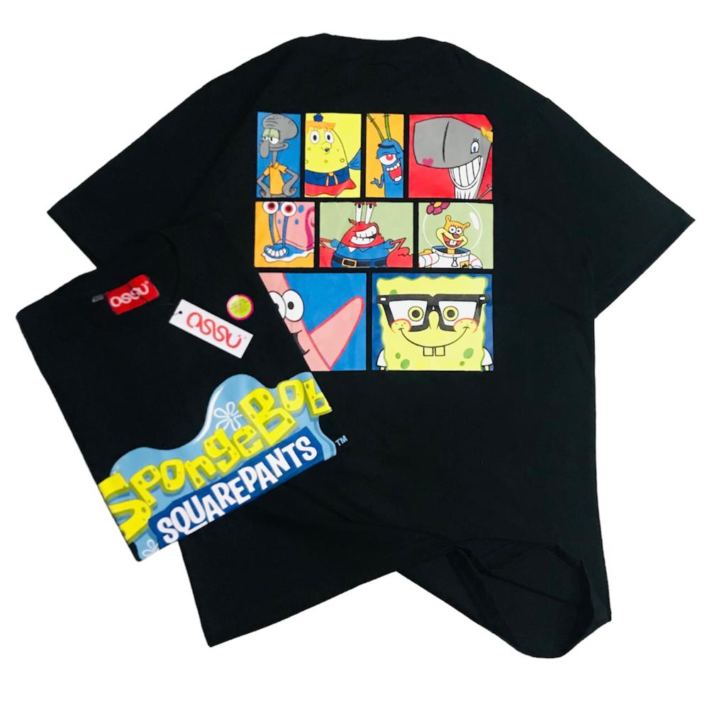 Ossu T-Shirt Spongebob Squarepants Black Cotton Combed