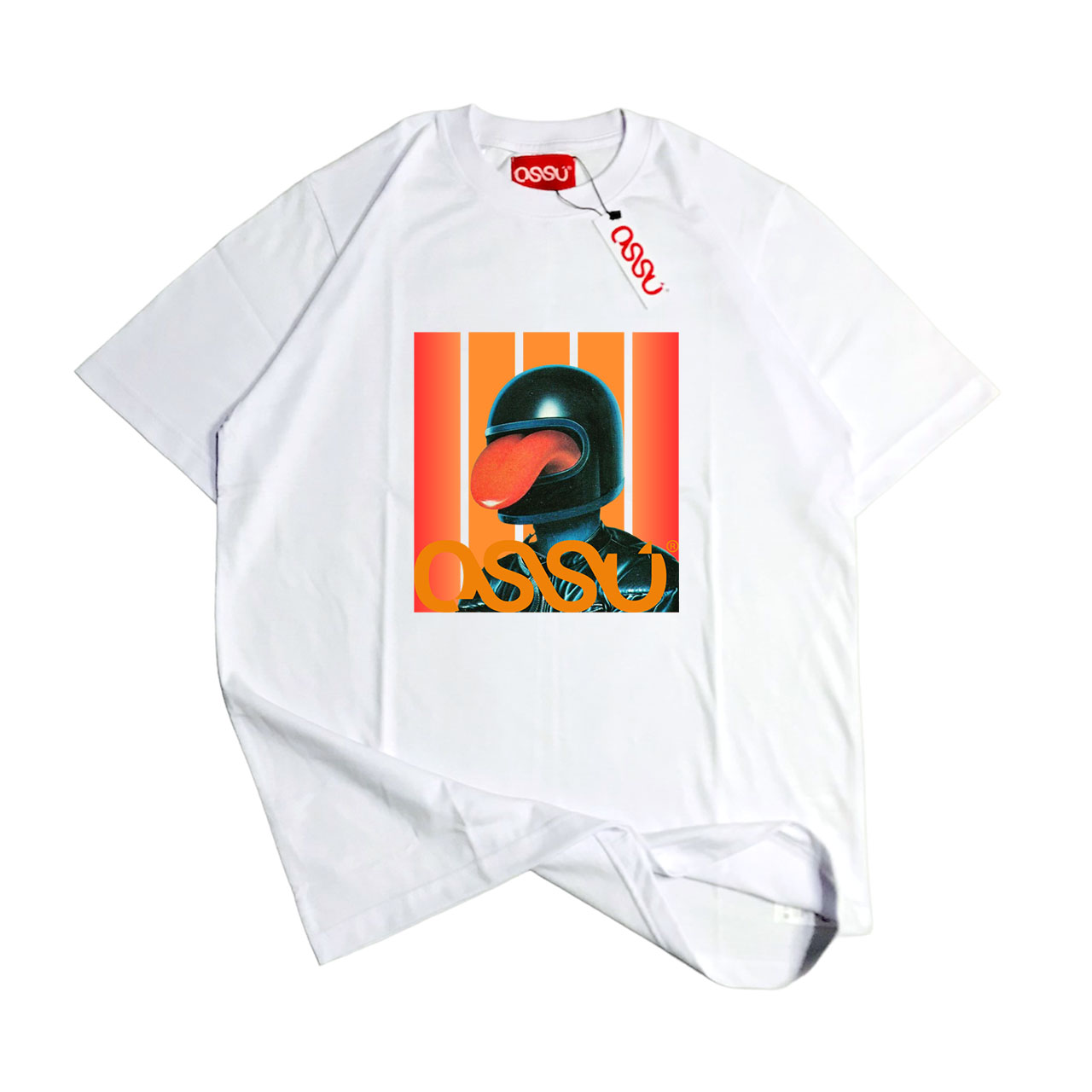 Ossu Tongue Helmet White Tshirt