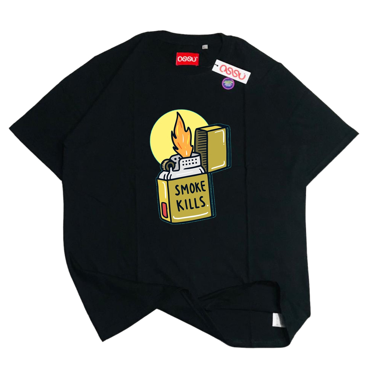 Ossu T-Shirt Smoke Lighter Vintage Black