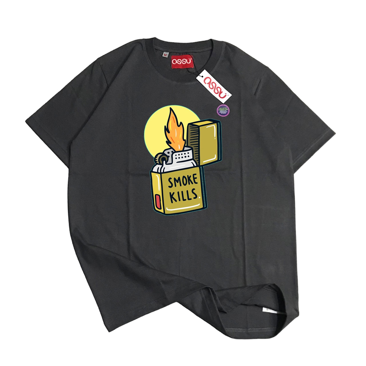 Ossu T-Shirt Smoke Lighter Vintage Grey