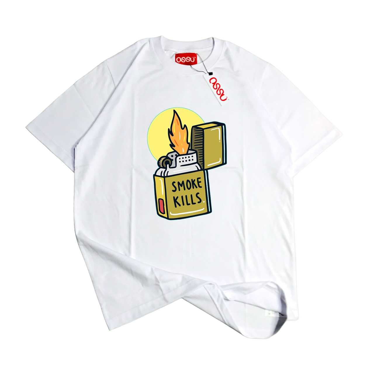 Ossu T-Shirt Smoke Lighter Vintage White
