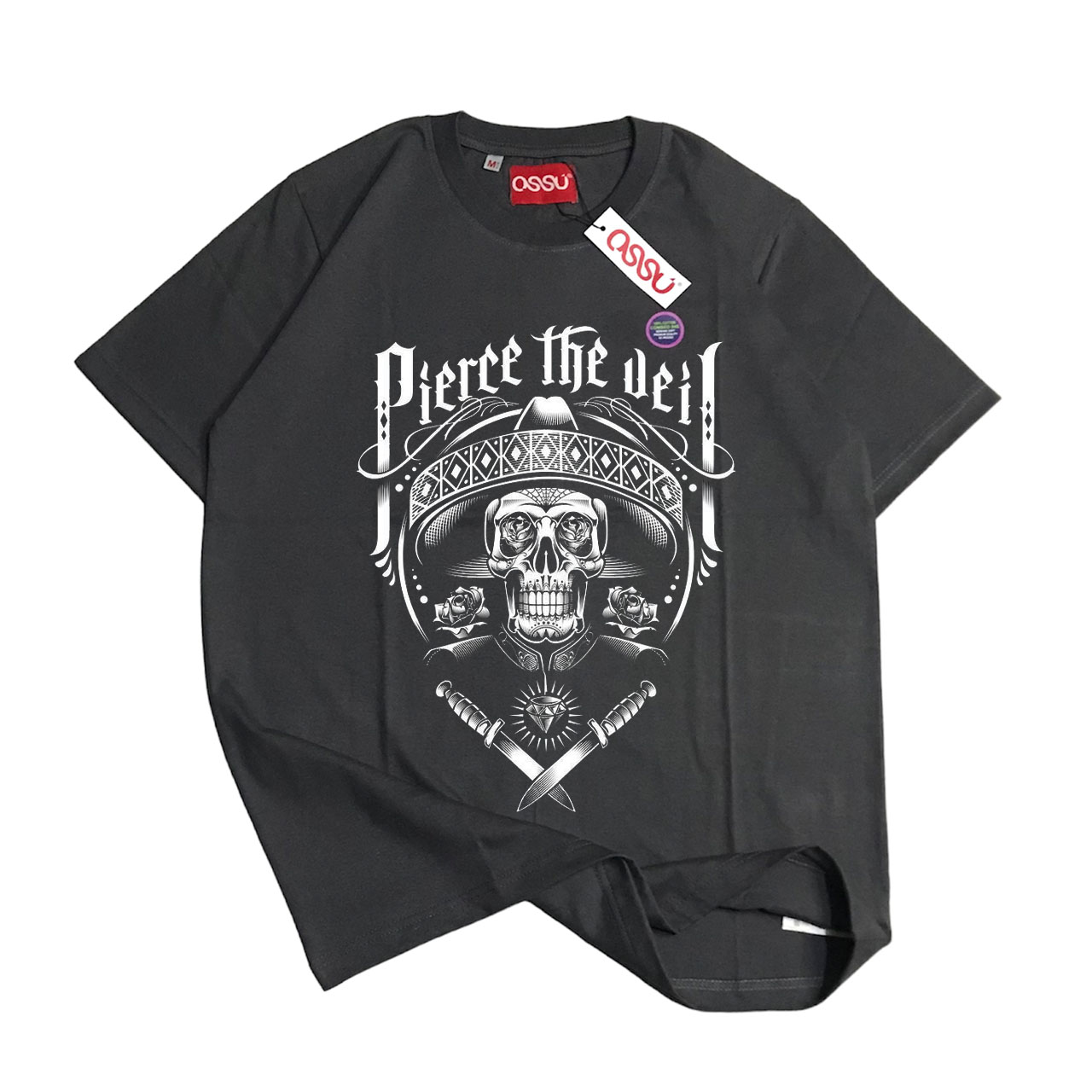 Ossu Pierce The Veil Printed Gray Tshirt