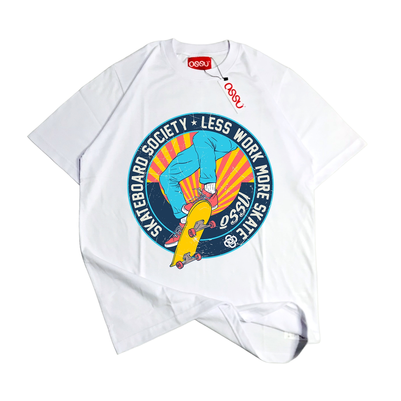Ossu Skate Board Society White Tshirt