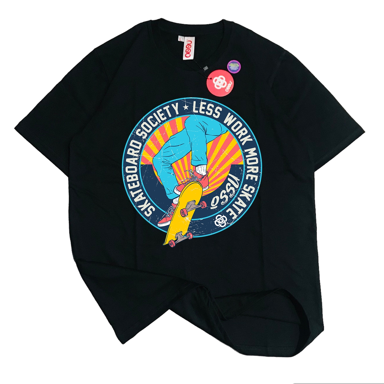 Ossu Skate Board Society Black Tshirt
