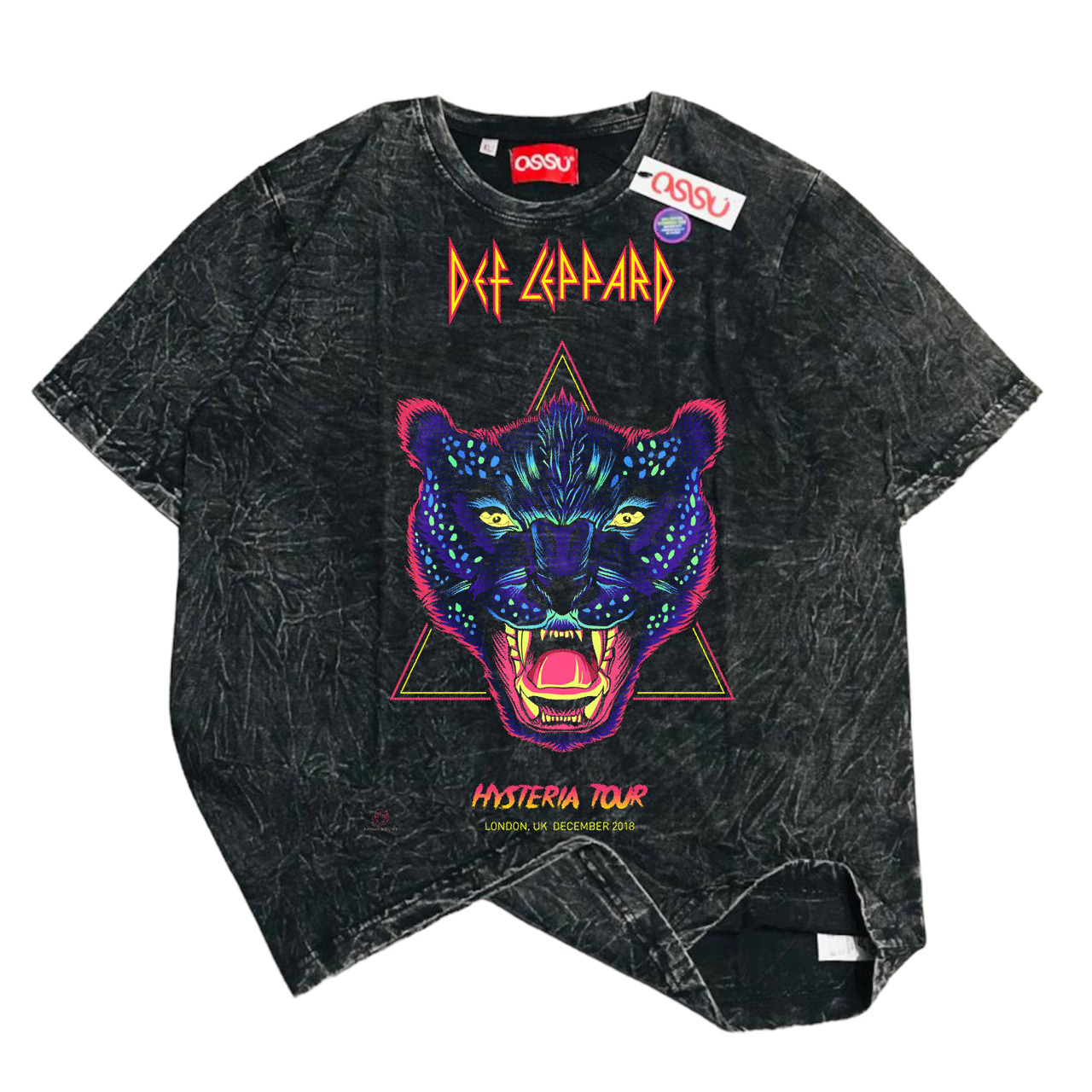 Ossu Def Leppard Hysteria Tour Black Washing T-shirt