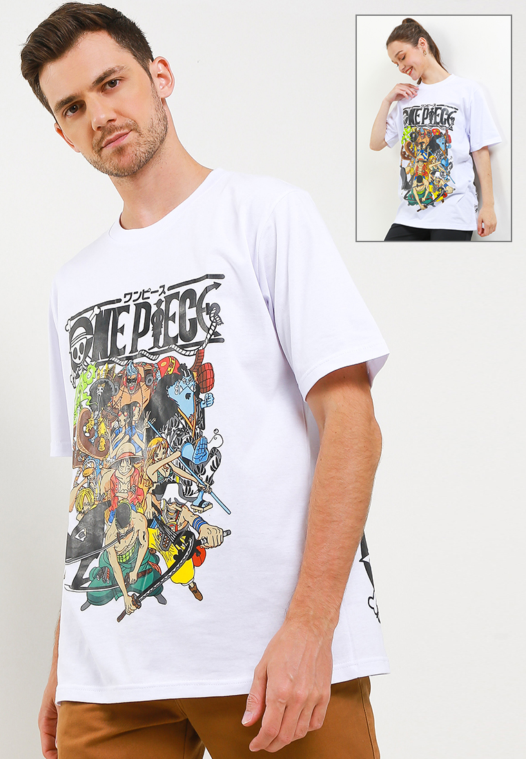 Ossu T-shirt Oversize One Piece Anime White Cottom Combed