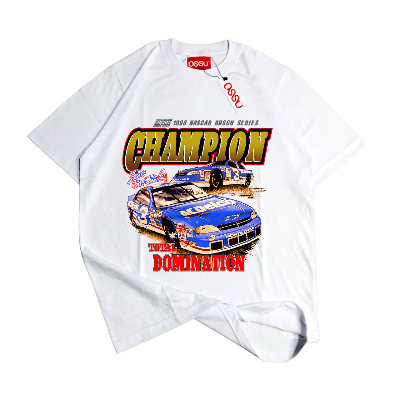 Ossu Total Domination Champion Nascar White Tshirt