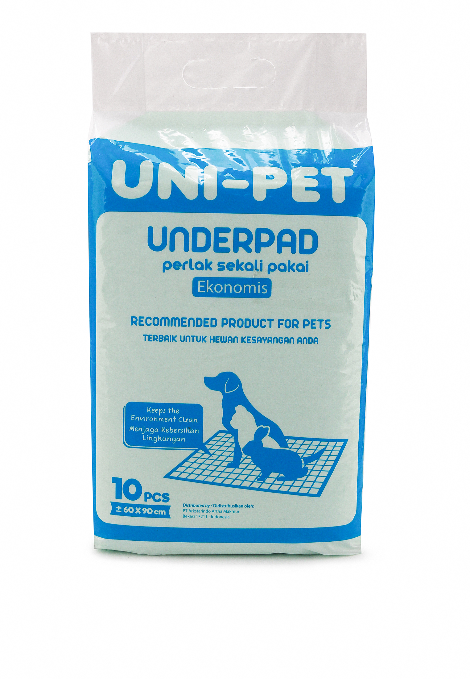 UNIPET UNI-PET Underpad / Alas Kandang Hewan isi 10 pcs size XL 60cm x 90cm