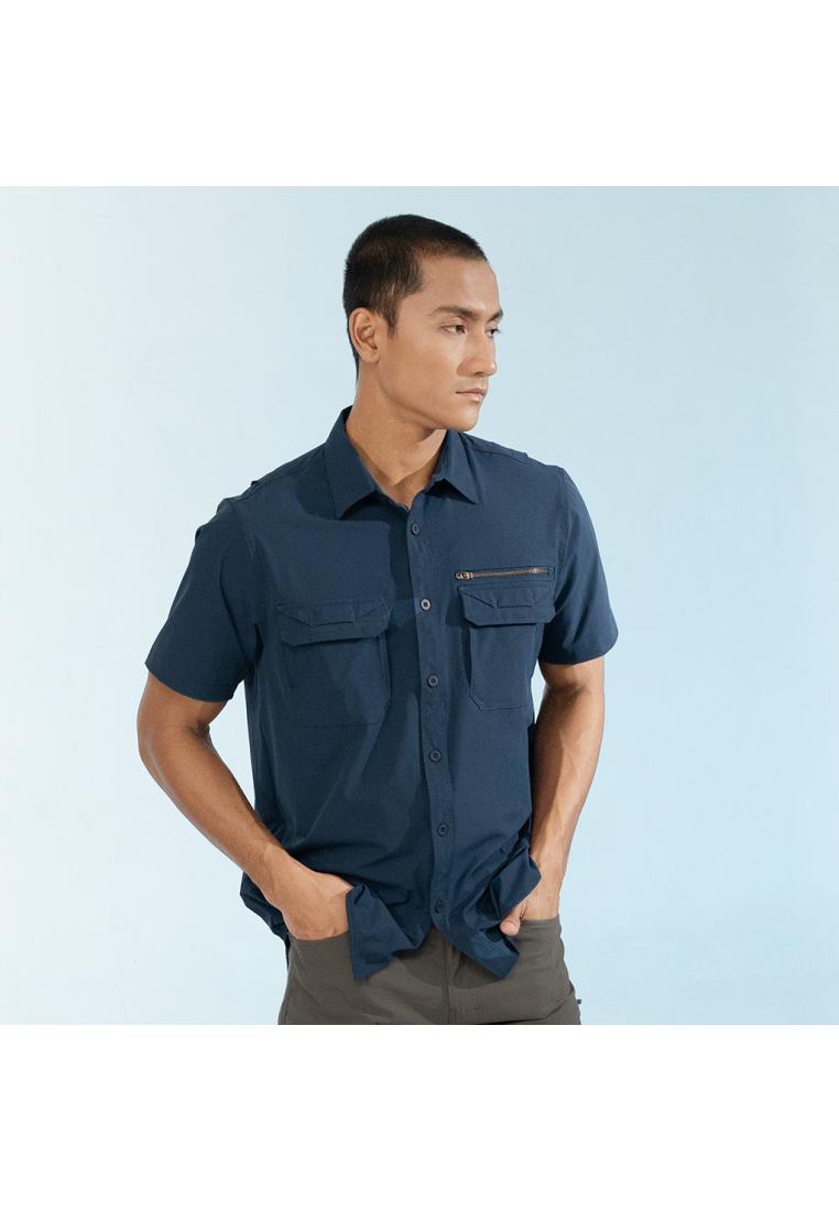 OXCON OUTPLAY Kemeja Pendek Work Shirt Tactical Outdoor Wander Stretch Nylon Navy