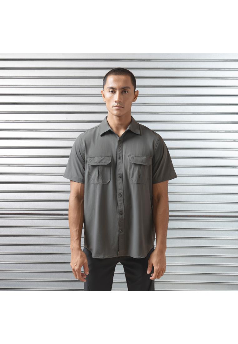 OXCON OUTPLAY Kemeja Pendek Work Shirt Tactical Outdoor Werk HUB Stretch Nylon Titanium