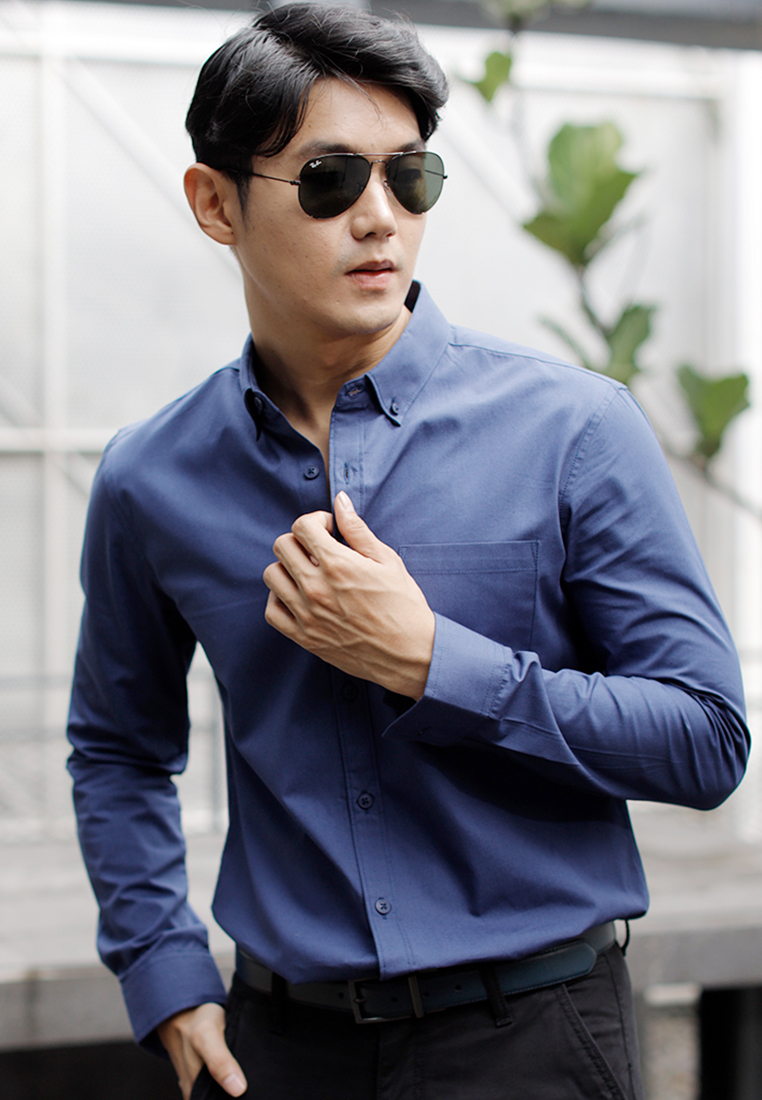 Oxcon Kemeja tangan panjang cotton oxcon Blue