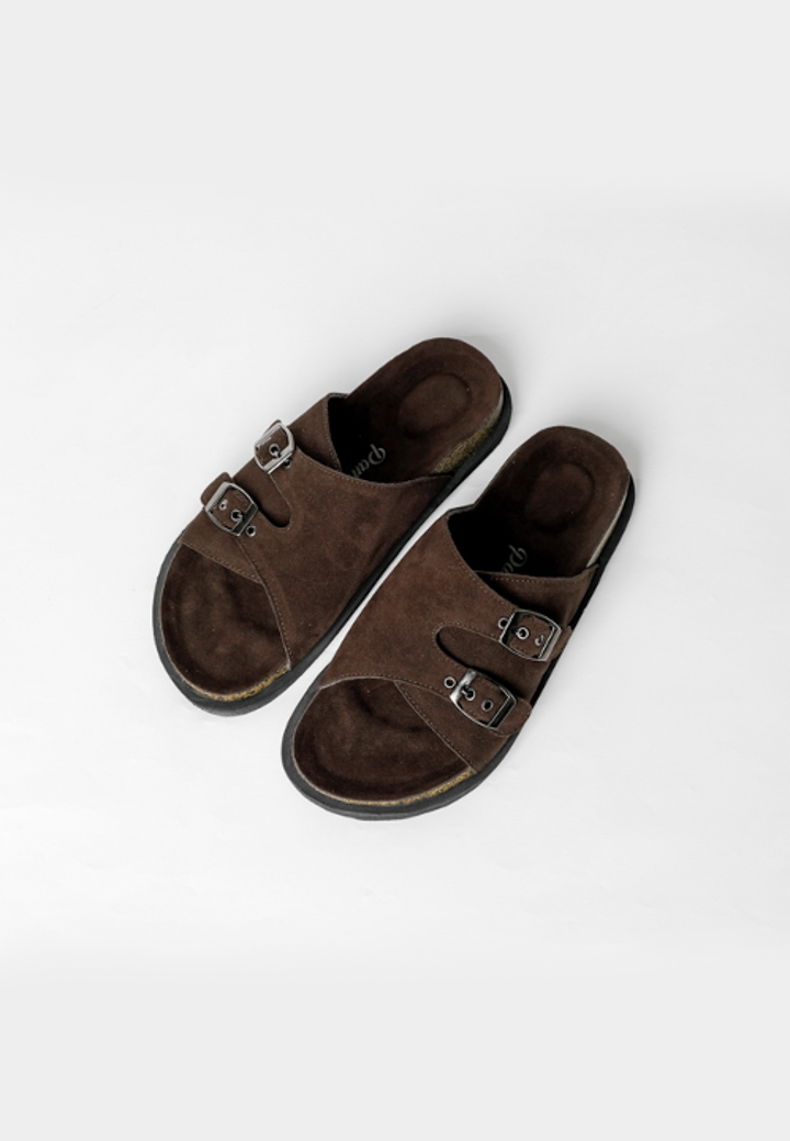 Pamole - Sandal Wanita Kekinian Sendal Cewek Sendal Flat - Aura Series Kopi