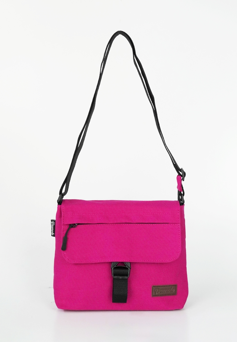Pamole Minica Series Tas Selempang Wanita Sling Bag Bahan Kanvas Warna Pink