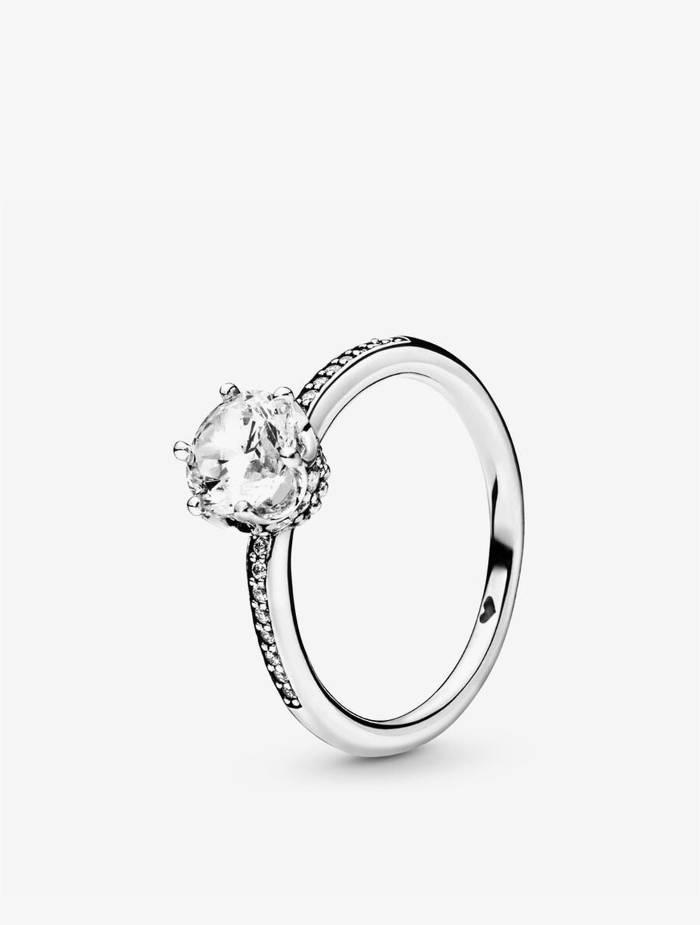 PANDORA Crown sterling silver ring with clear cubic zirconia