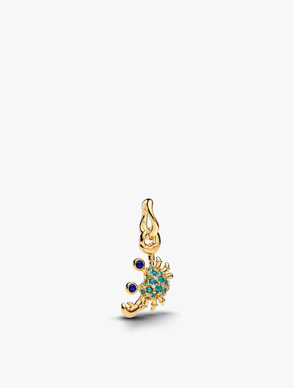 PANDORA Crab 14K Gold-Plated Dangle with Imitation Lapis Lazuli, Icy Green Crystal and Clear Cubic Z