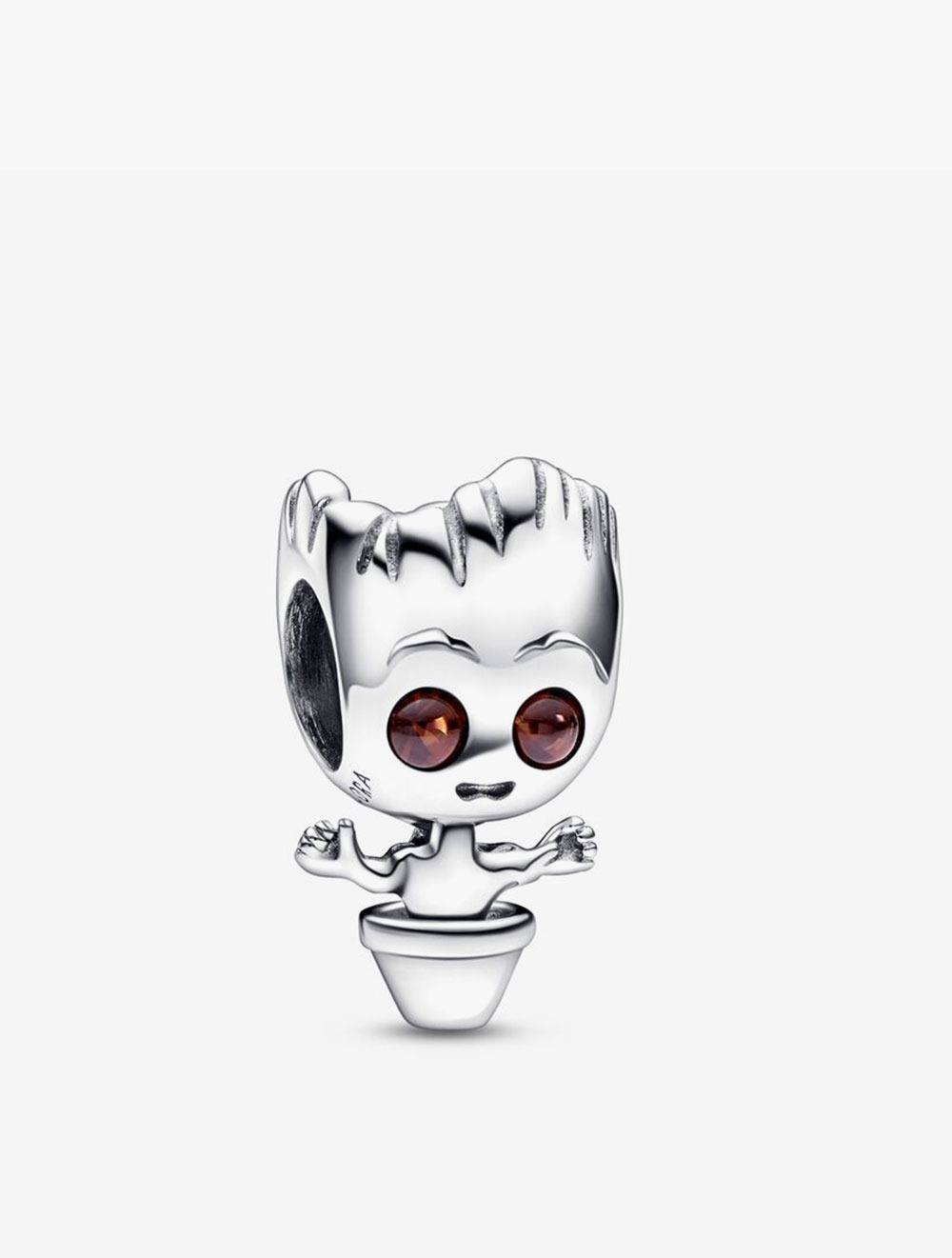 PANDORA Marvel Baby Groot sterling silver charm with brown crystal