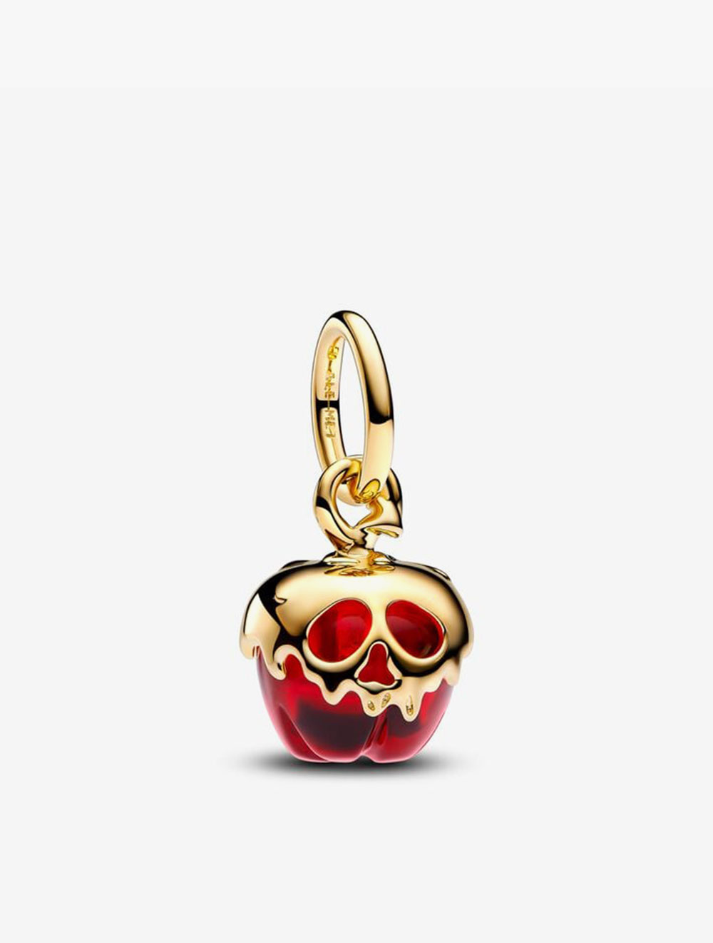 PANDORA Disney Villains Evil Queen apple 14k gold-plated dangle with red Murano glass
