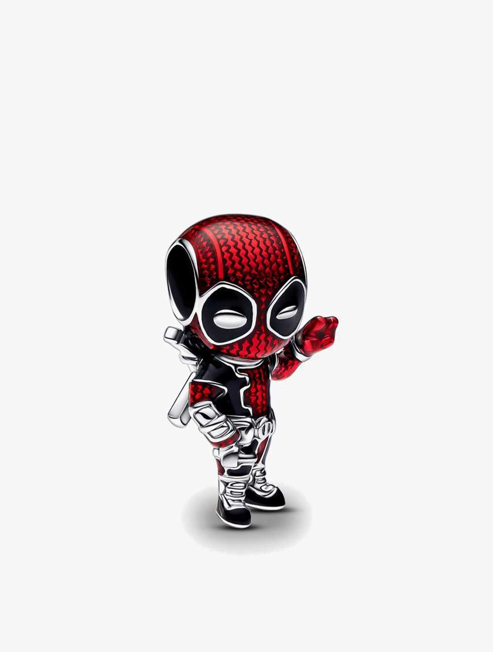 PANDORA Marvel Deadpool sterling silver charm with red and black enamel