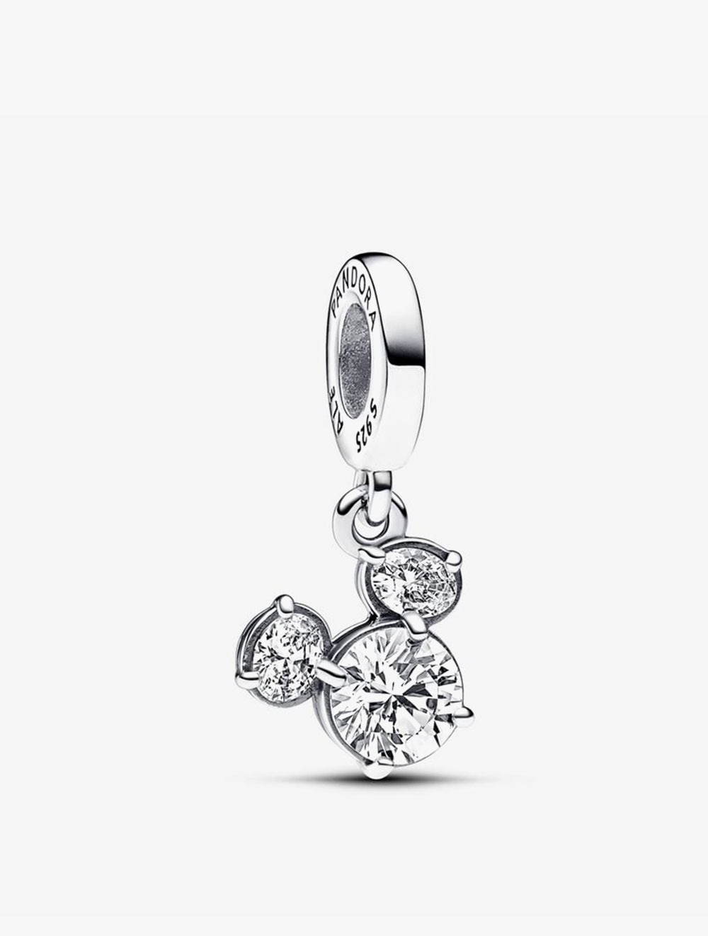 PANDORA Disney Mickey silhouette sterling silver dangle with clear cubic zirconia