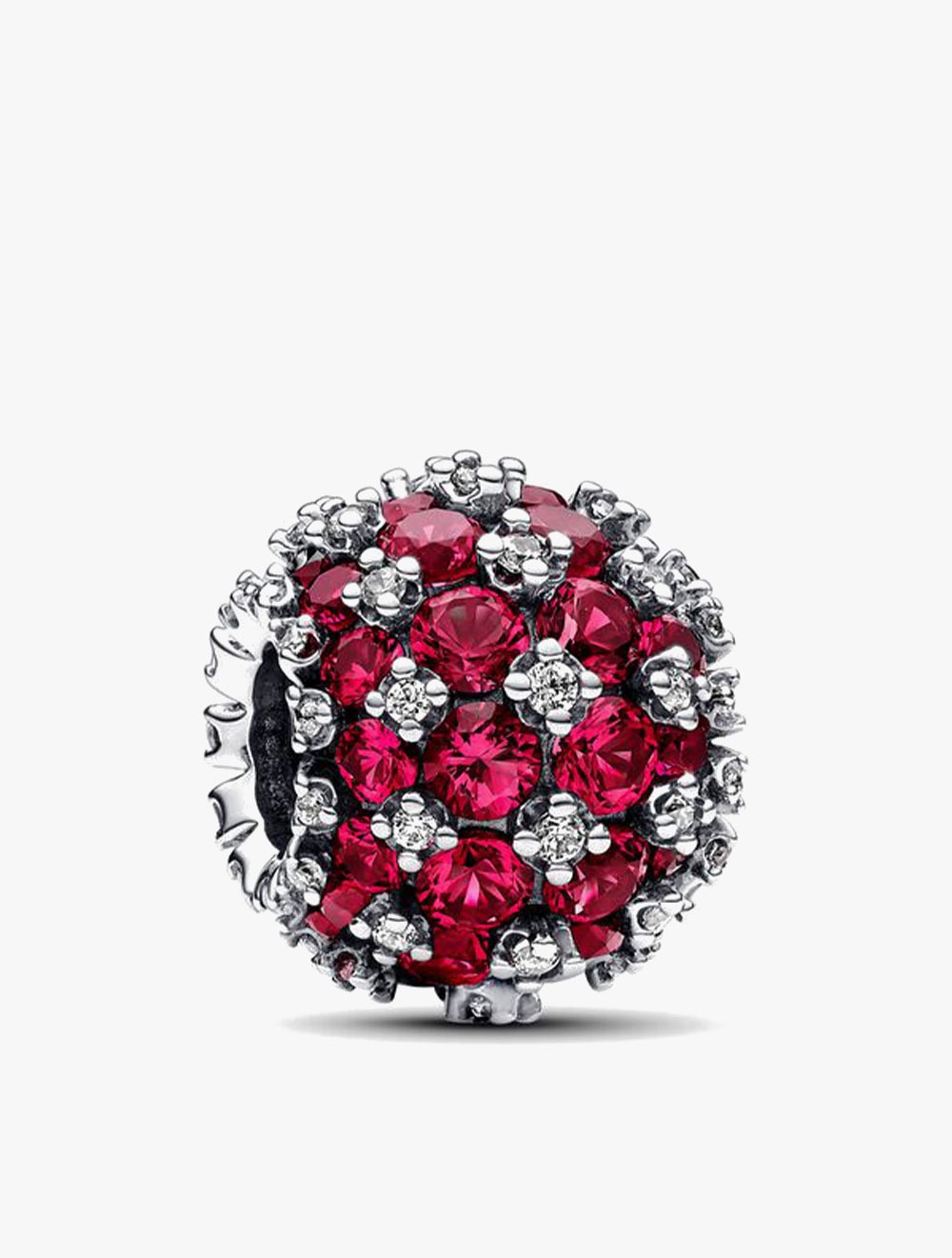 PANDORA Sterling silver charm with cherries jubilee red crystal and clear cubic zirconia